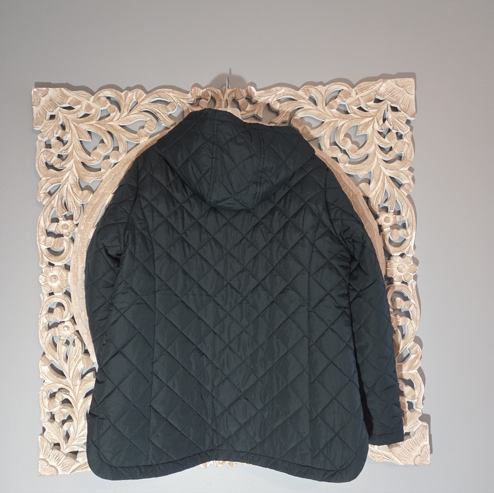 Lands' End Dark Forest Green Quilted Jacket Size Large - Picture 5 of 6